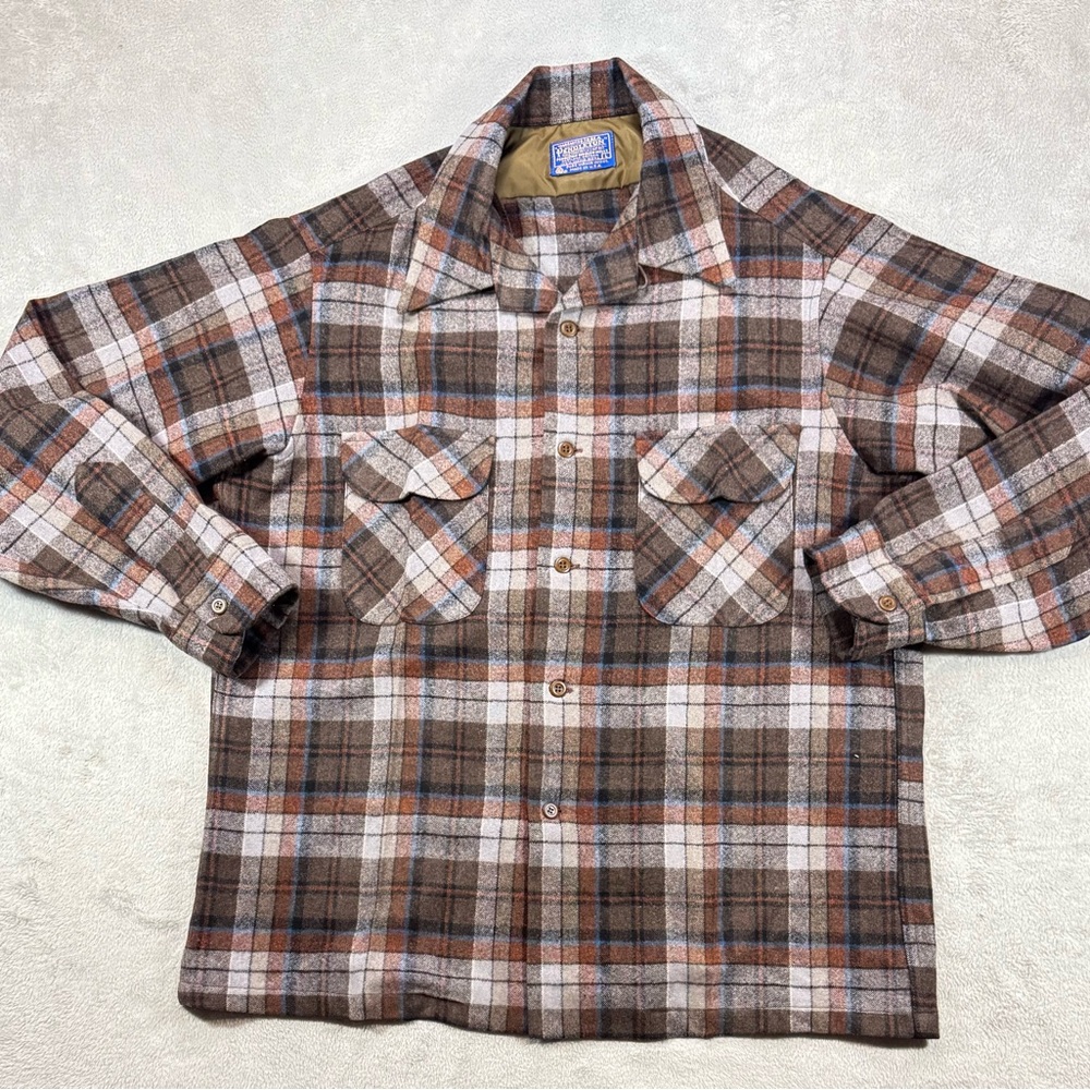 Vintage 70’s Loop Collar Pendleton Board Shirt Si… - image 1